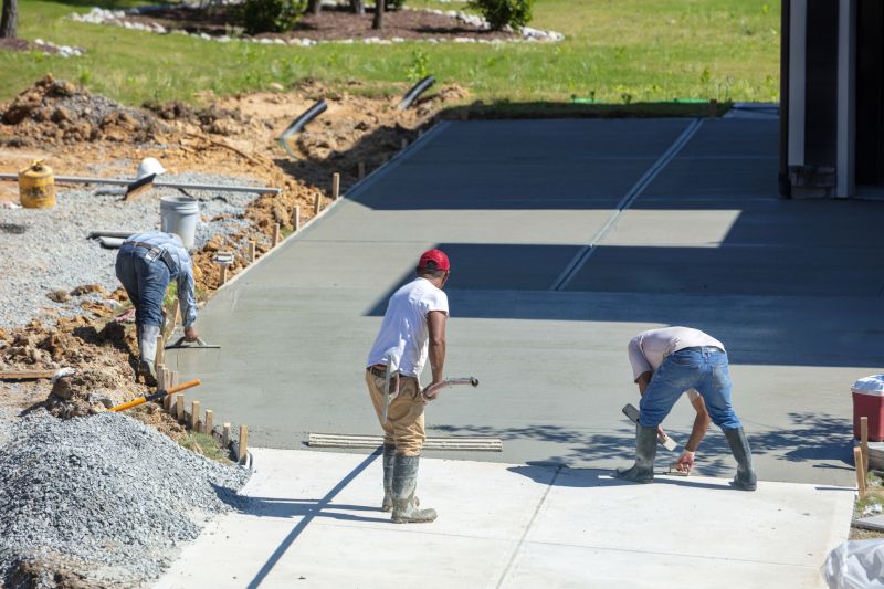 Cement Driveway Pavings Under Clear Sky